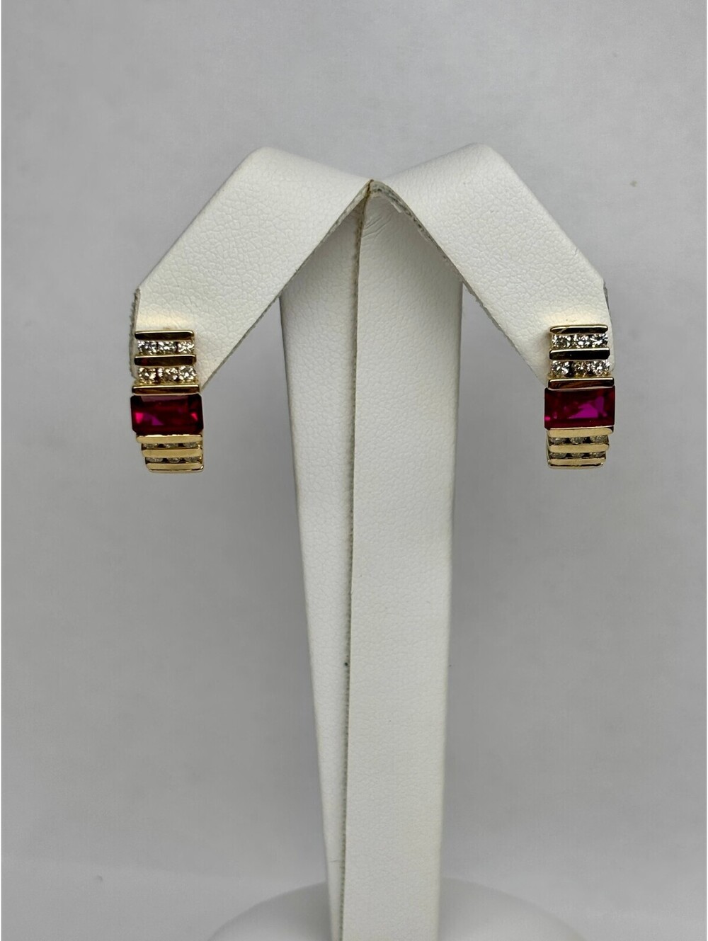 14k Yellow Gold Ruby Earrings